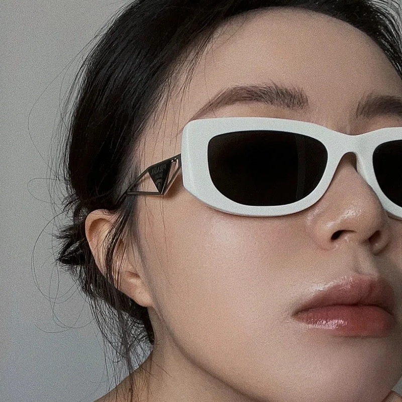 (YUZHU) Kính Mát Gọng Nhỏ Hình Oval Rỗng Phong Cách Vintage Thời Trang