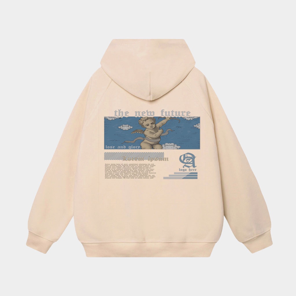 HOODIE IN THIÊN THẦN CÓ CÁNH TÝ GÃY SAU LƯNG CHẤT LƯỢNG