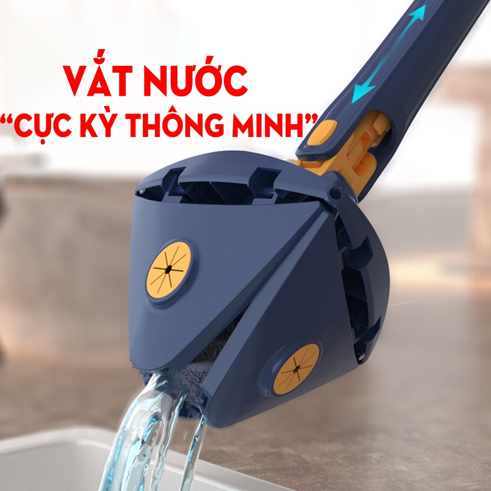 Cây lau nhà tam giác xoay 360 vắt nước cực kỳ thông minh
