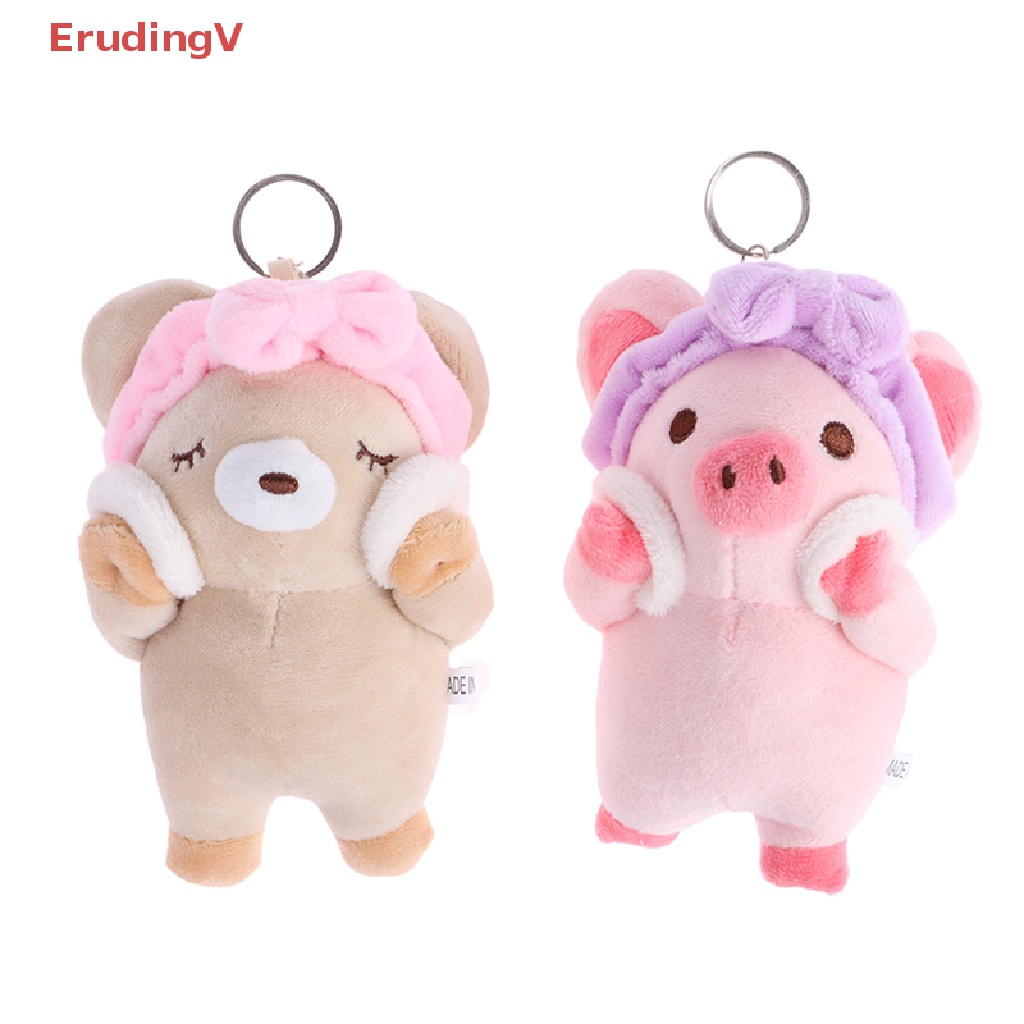 [ErudingV] Móc Khóa Búp Bê Thỏ / Heo / Gấu Nhồi Bông Mềm Mại Làm Quà Tặng Cho Bé