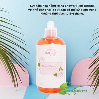 𝗦𝘂̛̃𝗮 𝘁𝗮̆́𝗺 nước 𝗵𝗼𝗮 𝗵𝗼̂̀𝗻𝗴 𝗥𝗶𝗼𝗿𝗶 𝗚𝗲𝗹 𝗥𝗼𝘀𝗲 𝗱𝘂̛𝗼̛̃𝗻𝗴 𝘁𝗵𝗲̂̉ 1000ml Nukata Cosmetic