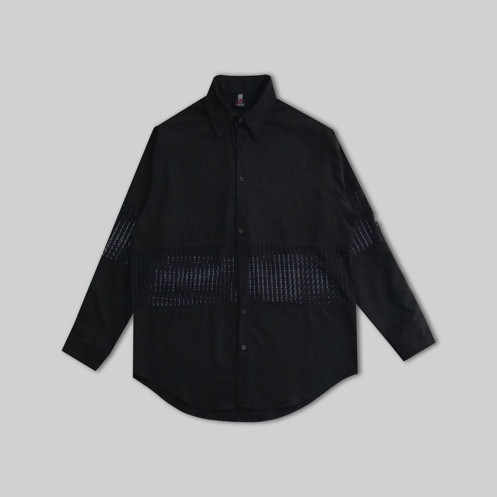 ÁO SOMI LANTERNS KIỂU PHỐI REN TRẮNG ĐEN TAY DÀI FORM RỘNG ĐI BAR ĐI TIỆC GIRAN