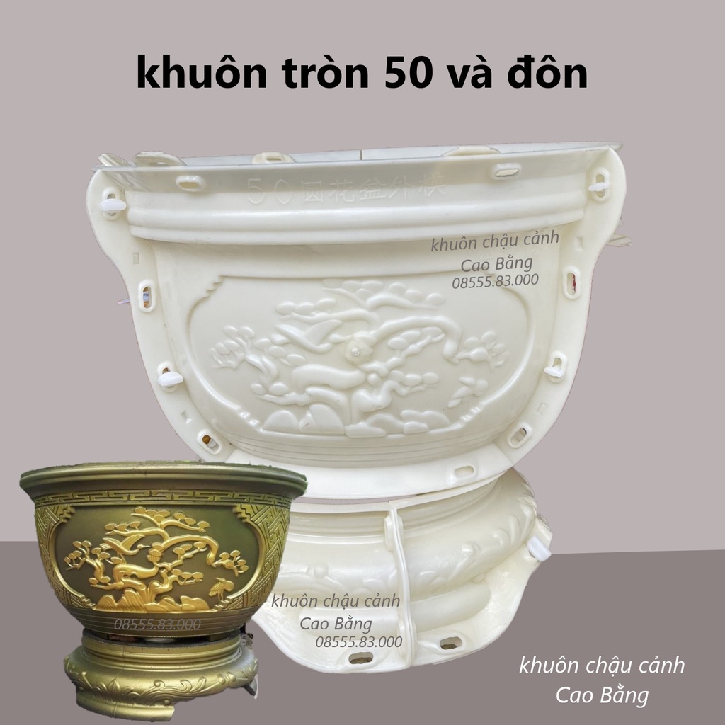 Khuôn đúc chậu cảnh tròn 50 và chân đôn