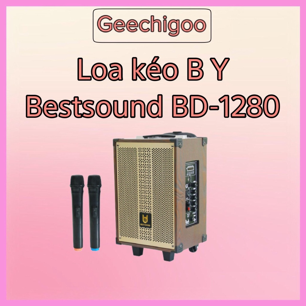 Loa kéo di động chính hãng B Y Bestsound BD-1280, bass 30cm-1 loa treble đạt công suất 30W-100W, kèm 2 micro karaoke.