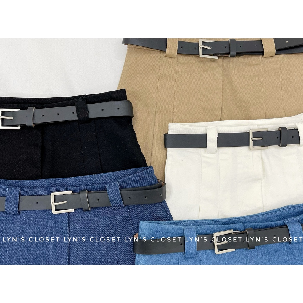 Chân váy ngắn xếp ly kèm dây thắt lưng có 5 màu - Lyn's Closet