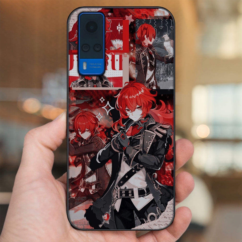 Ốp lưng Vivo Y51 2020, Y53s viền đen in hình Diluc Genshin Impact