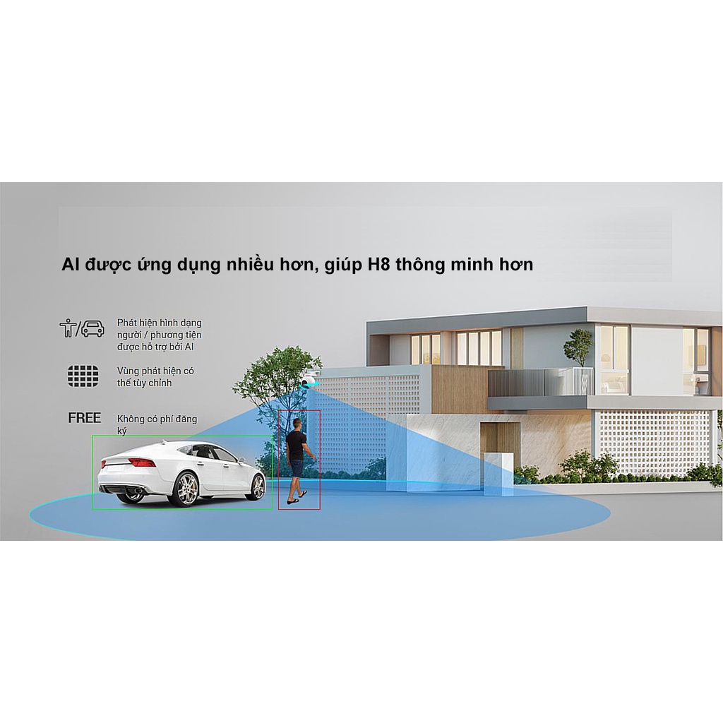 Camera WiFi EZVIZ H8 PRO 2K 3MP - Full HD, Xoay 360 độ, Đàm Thoại 2 Chiều, Phát Hiện Chuyển Động - VTS Smart