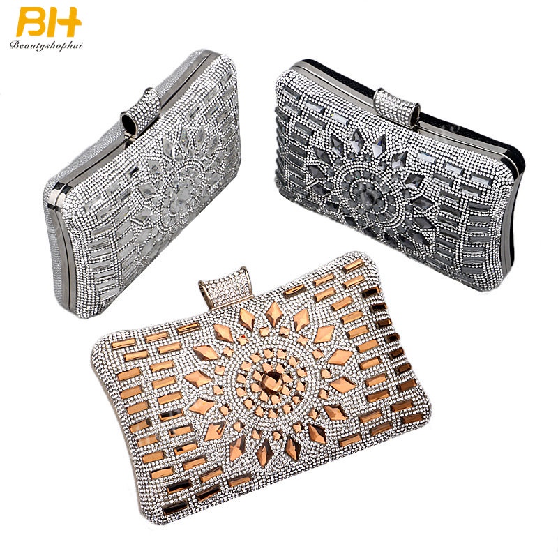 Ví Cầm Tay Đính Đá Phong Cách Âu Mỹ Sang Trọng Cho Nữ