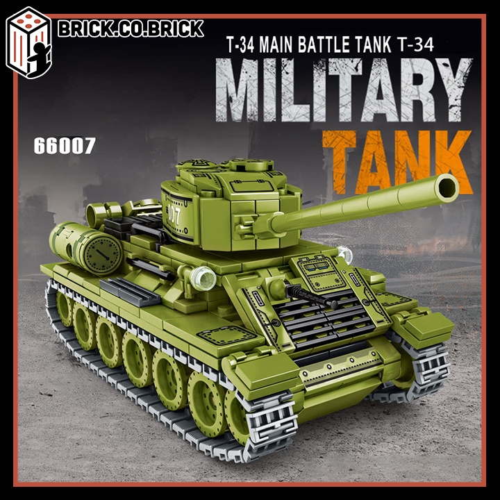 Tank Hạng Trung T-34 Liên Xô Mô hình Lắp ráp Xe Tăng Thế chiến 2 66007