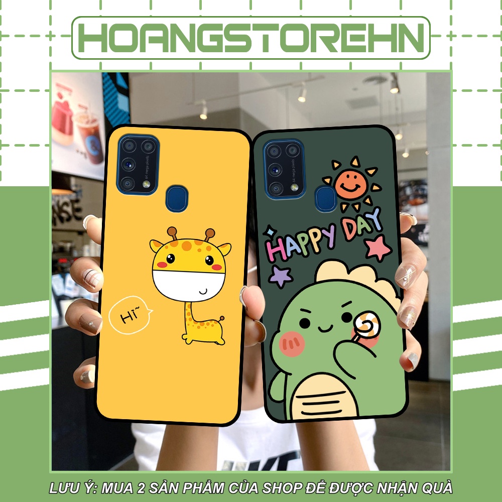Ốp lưng Samsung M31 in hình quả bơ, hươu, khủng long siêu dễ thương