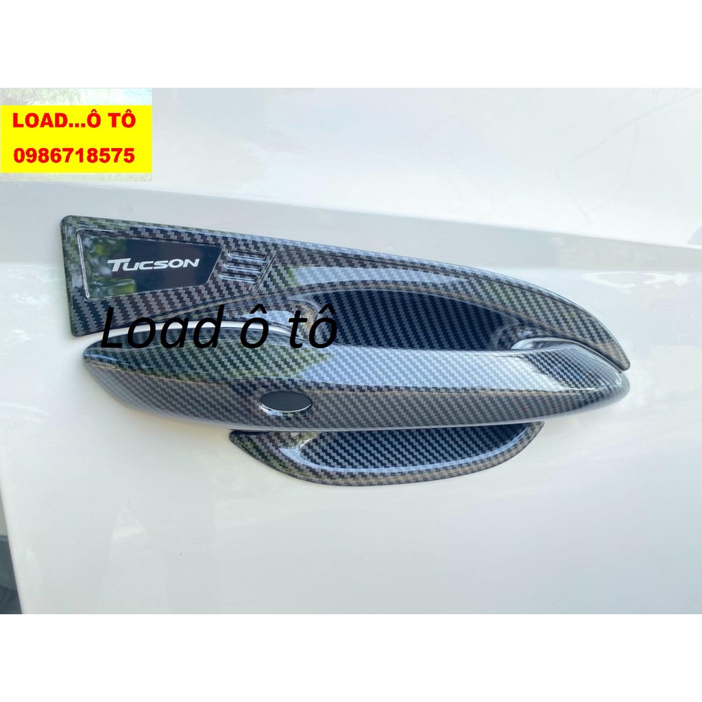Ốp Tay Nắm, Hõm Cửa Carbon Xe Huyndai Tucson 2022-23 Mẫu Vân Carbon Cao Cấp