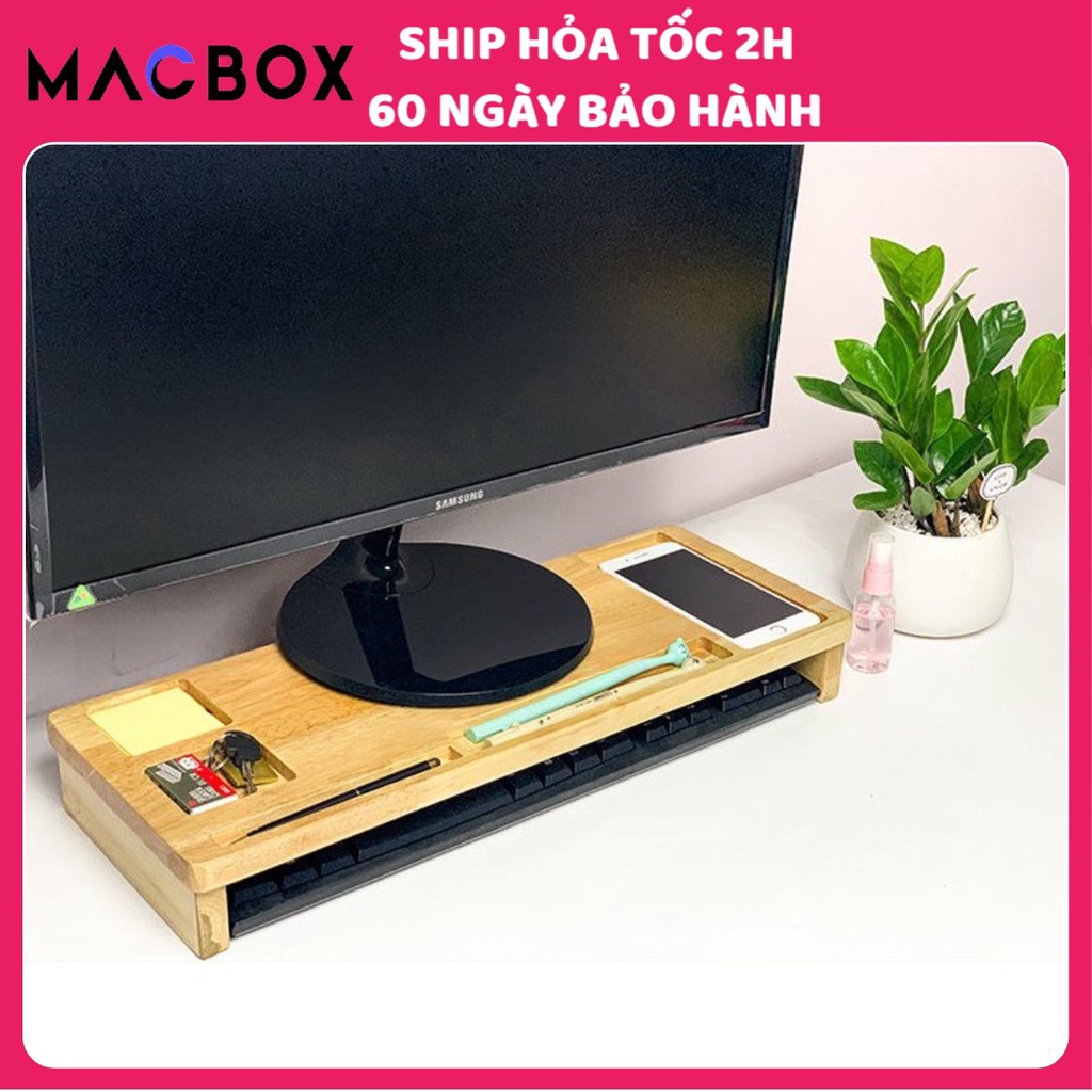 Kệ Để Màn Hình Máy Tính PC, Tivi, iMac, Macbook Bằng Gỗ Đặt Kê Màn Hình Size Lớn