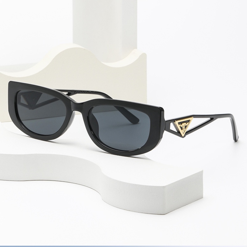 (YUZHU) Kính Mát Gọng Nhỏ Hình Oval Rỗng Phong Cách Vintage Thời Trang