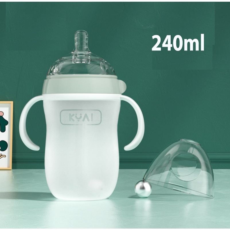 BÌNH SỮA KYAI SILICON SIÊU MỀM CHỐNG SẶC, CHỐNG ĐẦY HƠI CHO BÉ 150ml-240ml