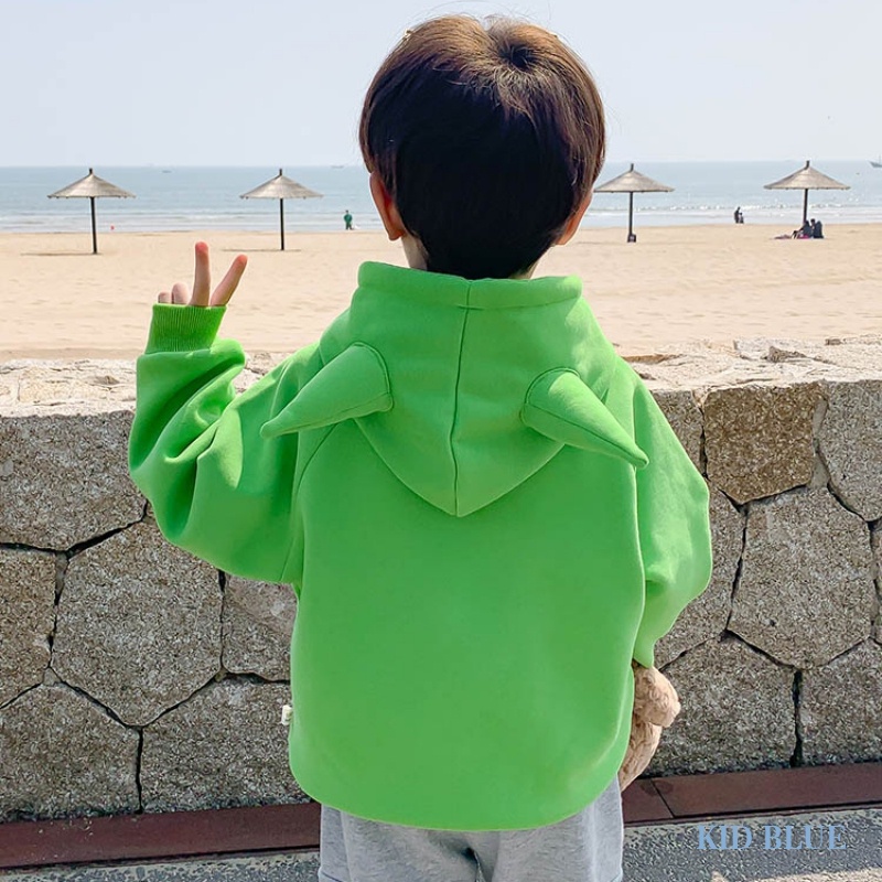Áo Hoodie Tay Dài Dáng Rộng Màu Sắc Đơn Giản Cho Bé