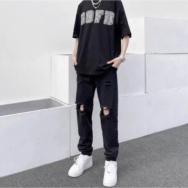 Quần jean rách gối FOG streetwear Quixotic