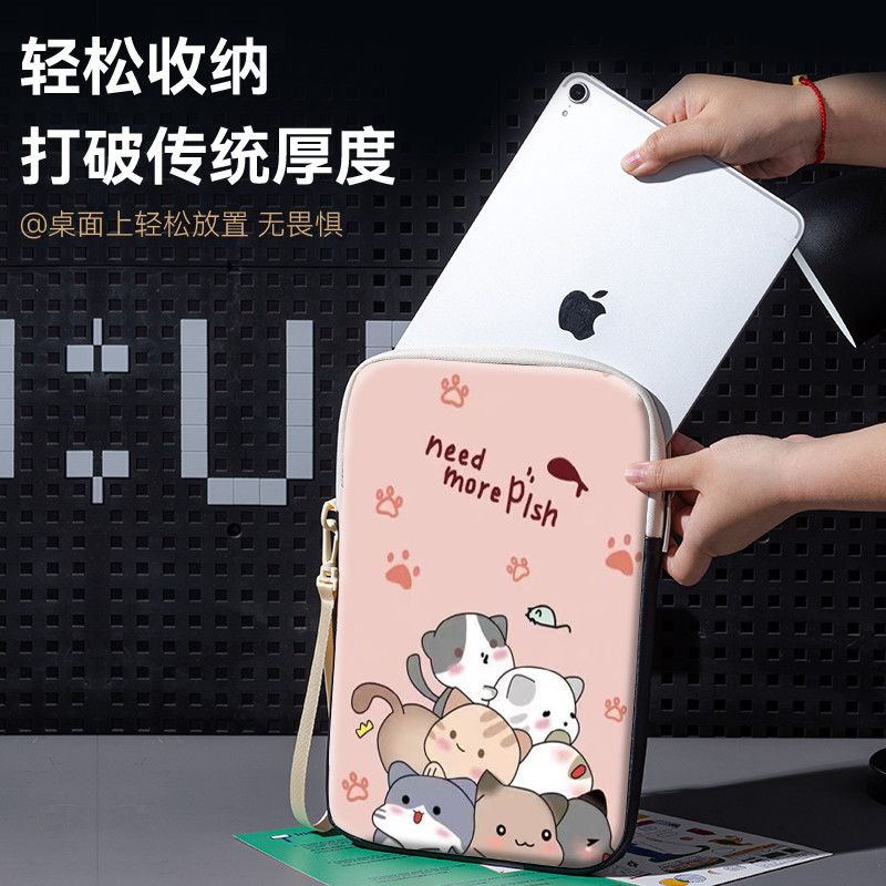 Túi Đựng Laptop 14-inch 15-inch Mini 11 12 Inches Bằng Da PU Họa Tiết Hoạt Hình Dễ Thương Có Dây Đeo Cổ Tay 10-inch