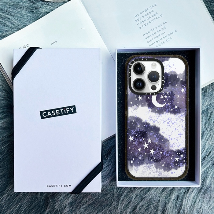 Ốp Điện Thoại Nhựa PC Cứng Mạ Màu Hình Bầu Trời Đêm Cho iPhone 14 14Pro 11 12 13 Pro Max