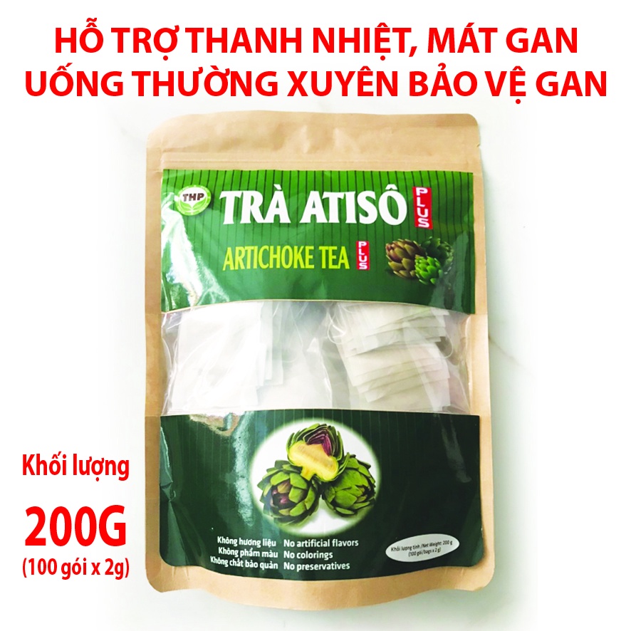 TRÀ ATISÔ 200g (100 gói x 2g) - Giúp Thanh Nhiệt, Mát Gan, Lợi Tiểu - THƯƠNG HIỆU THP TEA PLUS