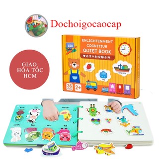 Học liệu bóc dán Montessori cho bé, bộ busy book bóc dán thông minh 17 chủ đề, bộ bóc dán tiếng Anh