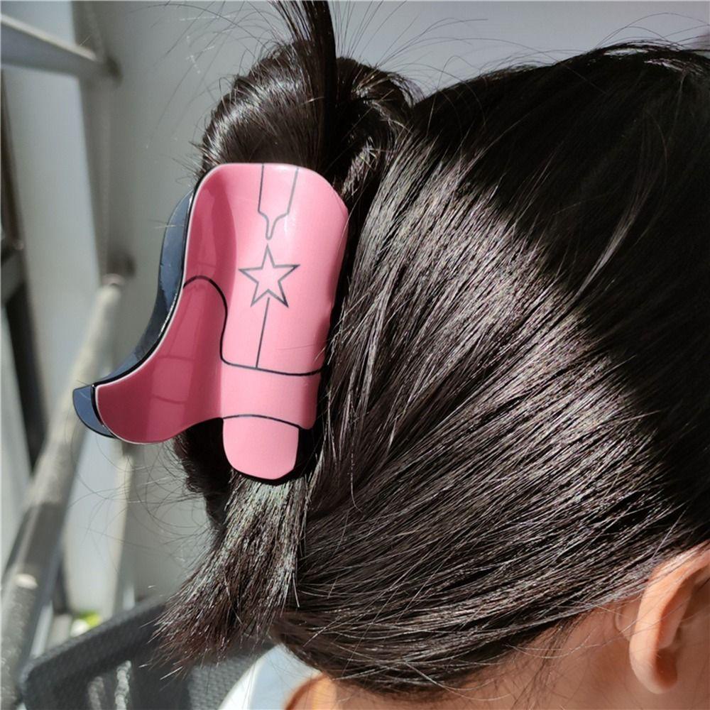 Anemone Giày Bốt Cao Bồi Họa Tiết Da Báo Kẹp Mũ Cao Bồi Ngọt Ngào Cho Nữ