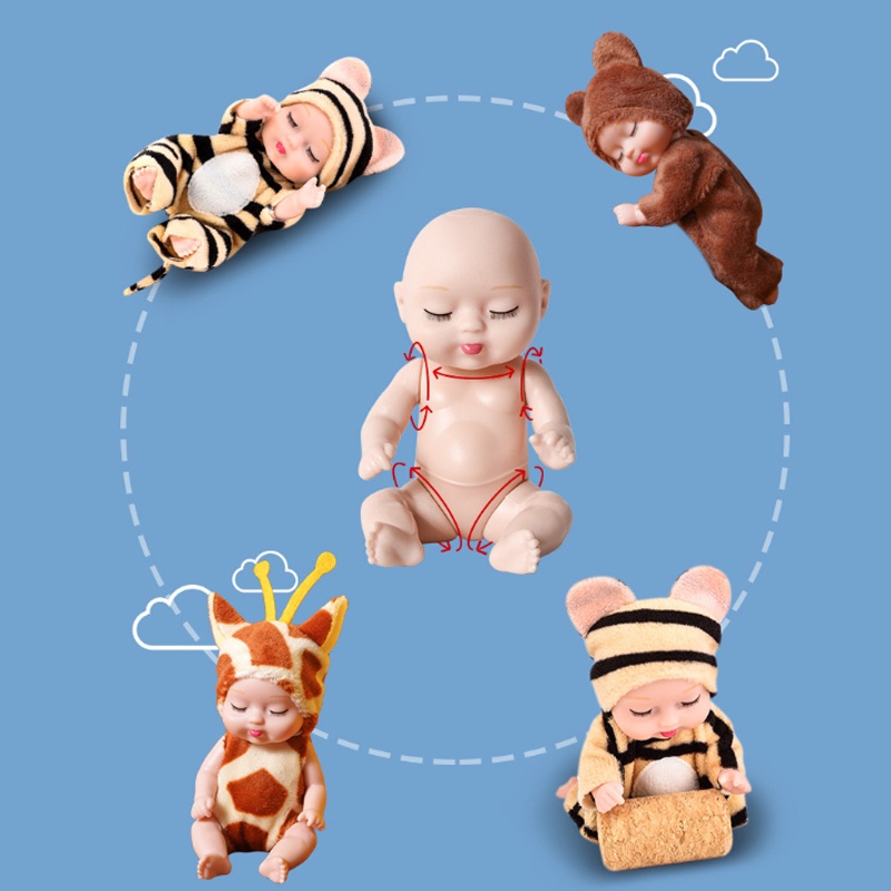 1 Búp Bê Em Bé Đang Ngủ Dễ Thương 12cm