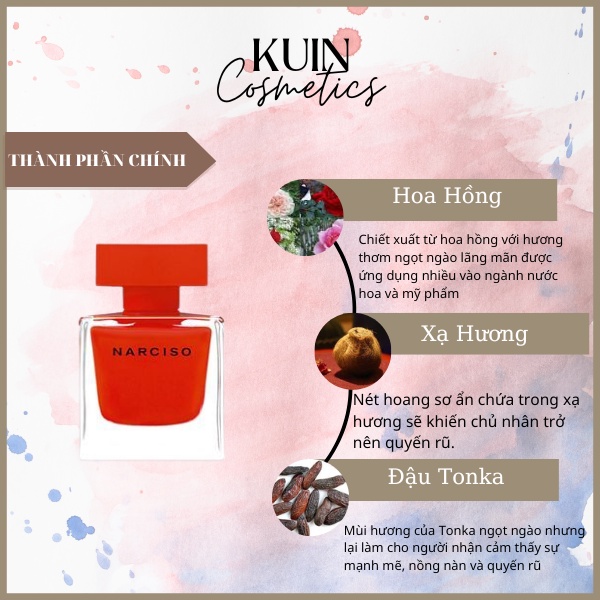 Nước hoa nữ hương phấn Narciso Rouge EDP 90ml- Hương Narciso sang trọng ngọt ngào quyến rũ lưu hương lâu