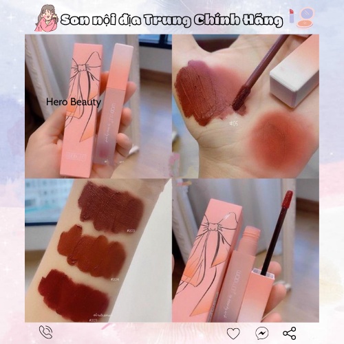 Son Wodwod nơ hồng siêu mịn mướt thiết kế xinh xắn Cao Cấp