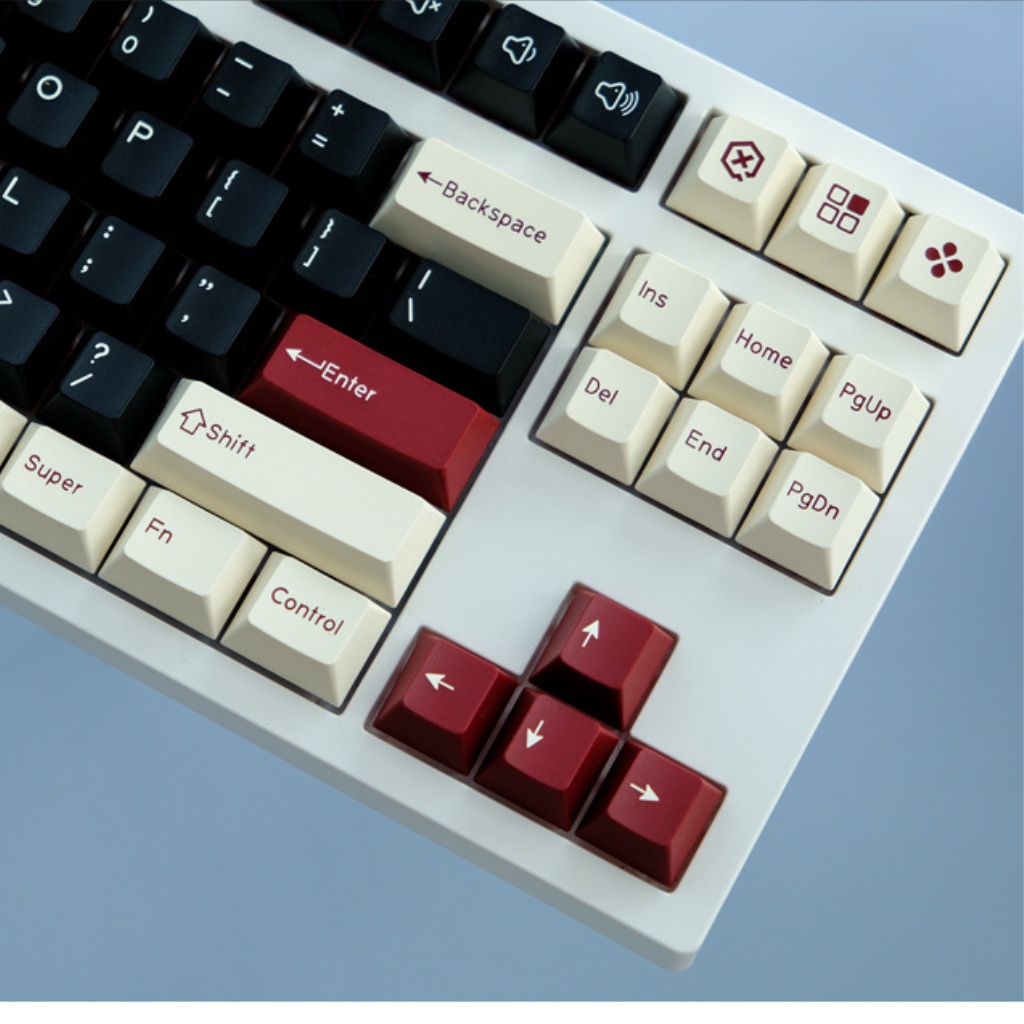 Bộ keycap cherry Rome nhựa PBT doubleshot cao cấp 177 phím 1,3mm, nút phím lắp cho bàn phím cơ phối màu cá tính - Kicap