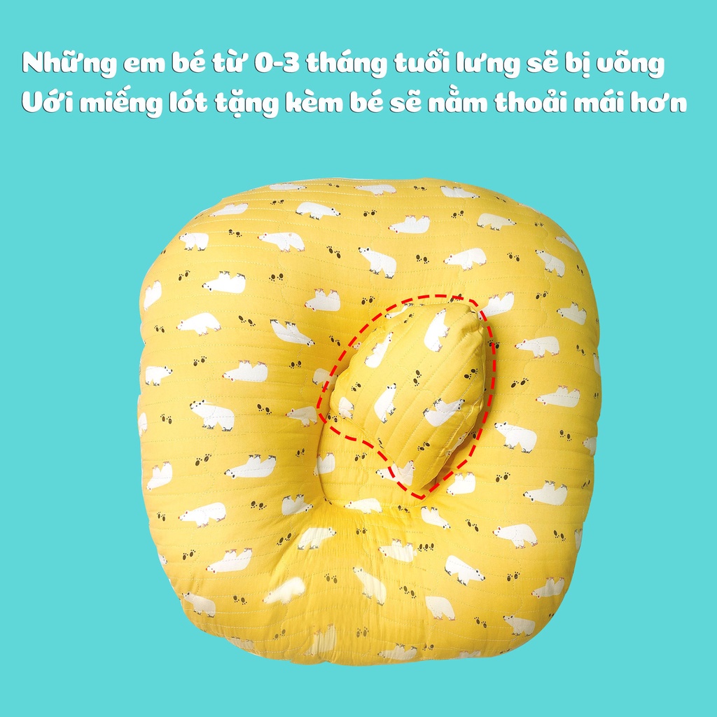 Gối Chống Trào Ngược Cho Bé Cao Cấp Thiết Kế 2 Khóa Kéo Thông Minh Bafaby Kids 245