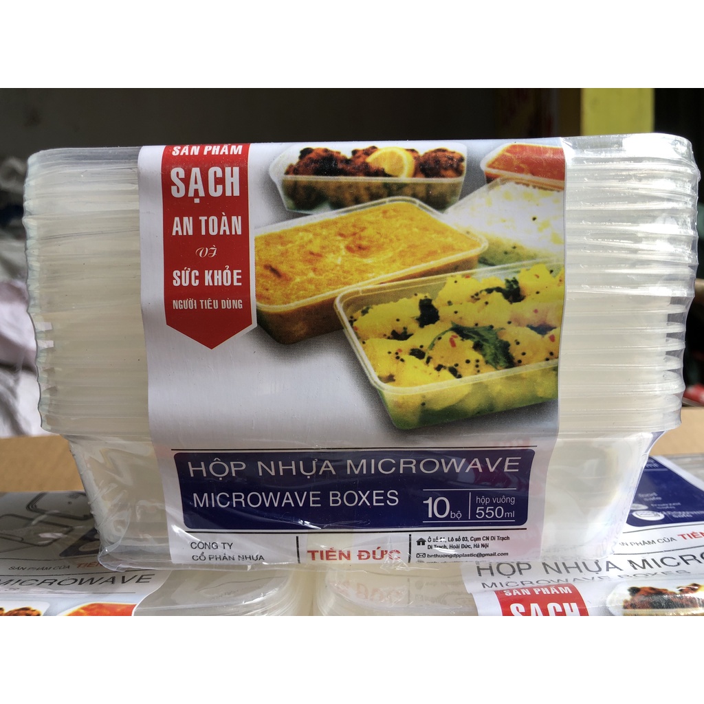 Set 10 hộp nhựa 550ML Tiến Đức hàng đẹp
