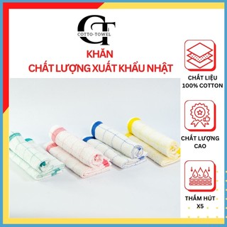 Khăn lau 100% cotton 34*34cm an toàn hàng xuất nhật