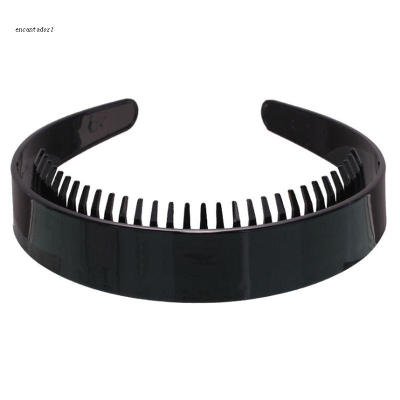 ✿ Băng Đô Nhựa Màu Đen Trơn 2.5cm Chống Trượt Có Răng Lược Cài Tạo Kiểu Trang Điểm DIY Cho Nữ