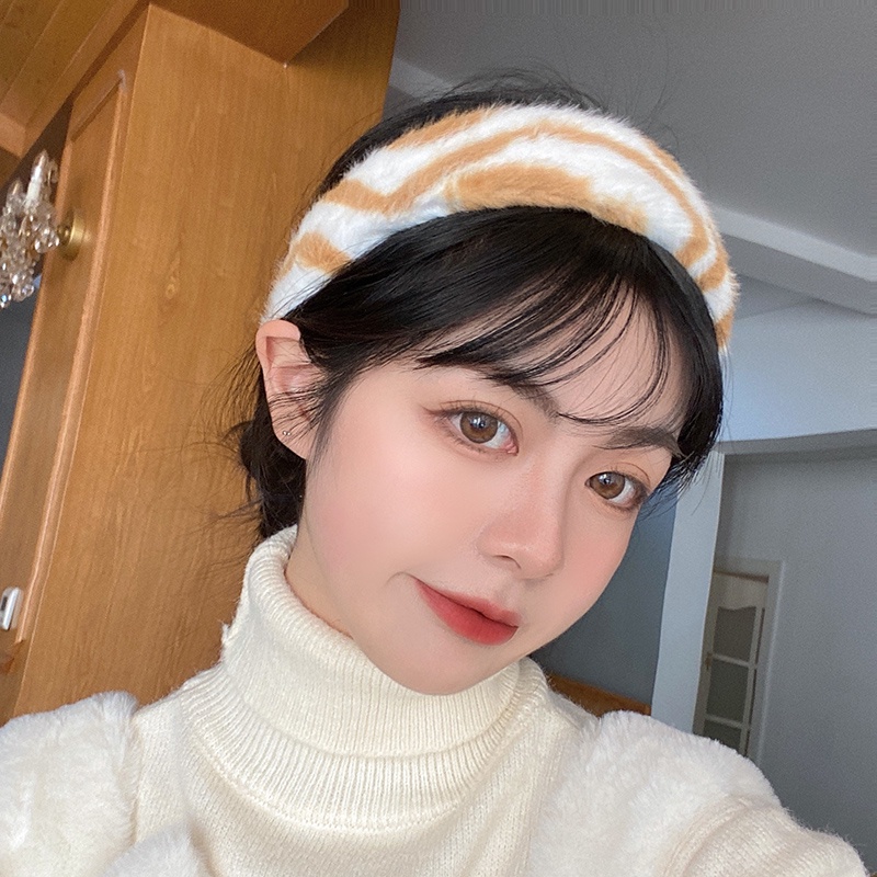 Băng Đô Cài Tóc Bản Rộng Màu Nâu Phong Cách Hàn Quốc Cổ Điển Thời Trang Cho Nữ