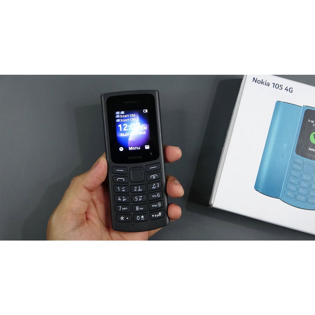 Điện thoại Nokia 105 4G  2 sim 2 sóng loa to nghe gọi -Bảo hành 12 tháng