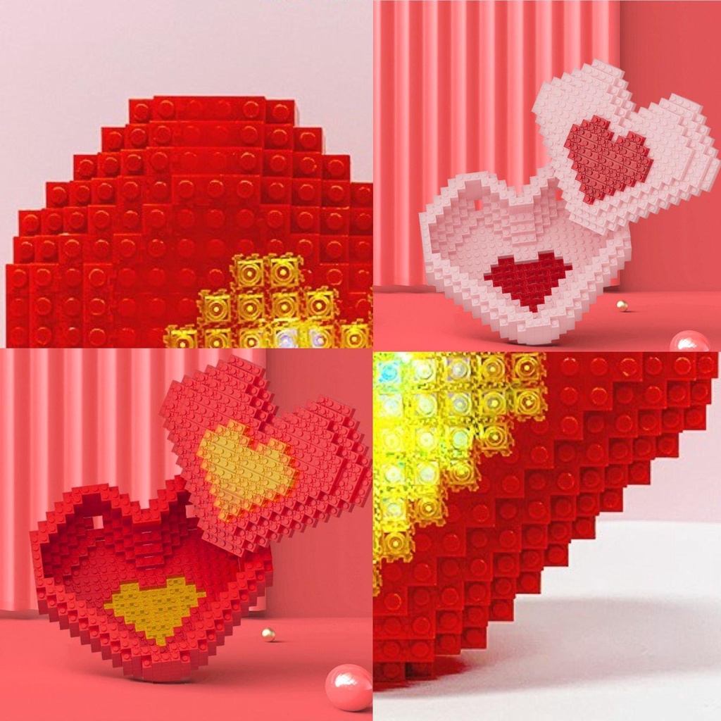 Lego Trái Tim Có Đèn Phát Sáng