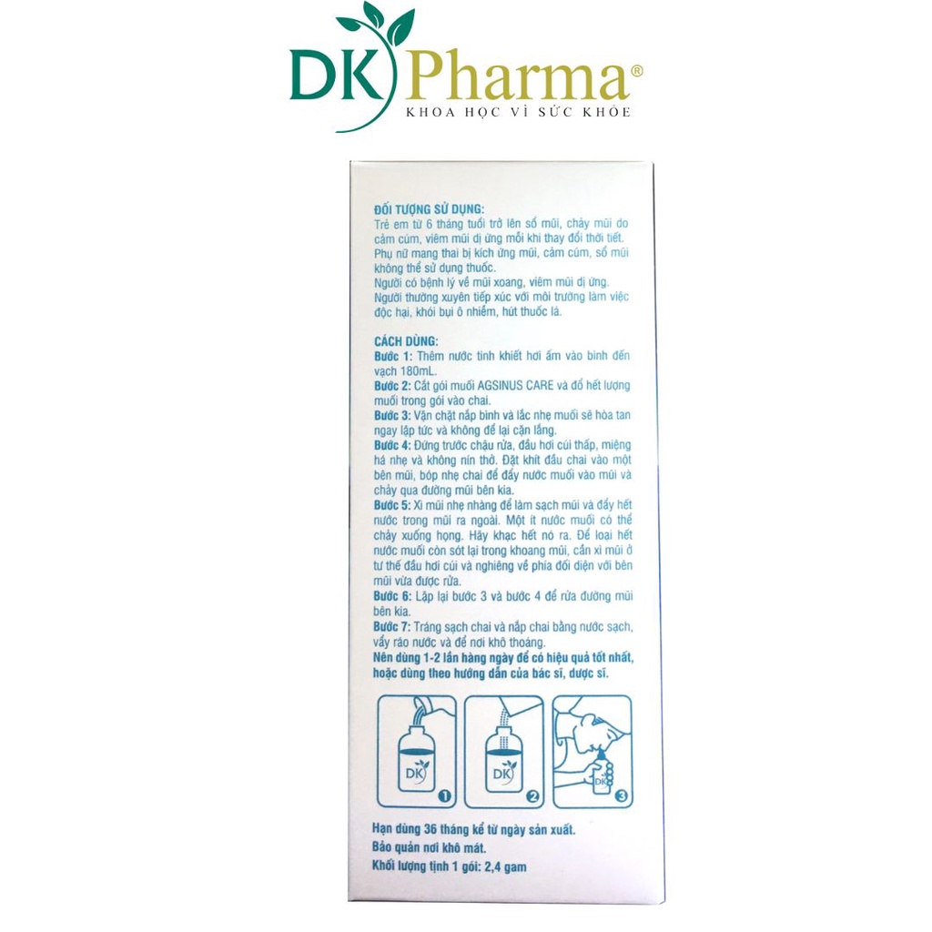 Bình vệ sinh mũi DKPHARMA AGSINUS CARE HỘP 5 GÓI