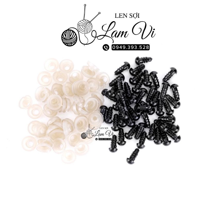 🍀Mắt Thú Đen Gắn Gấu Bông