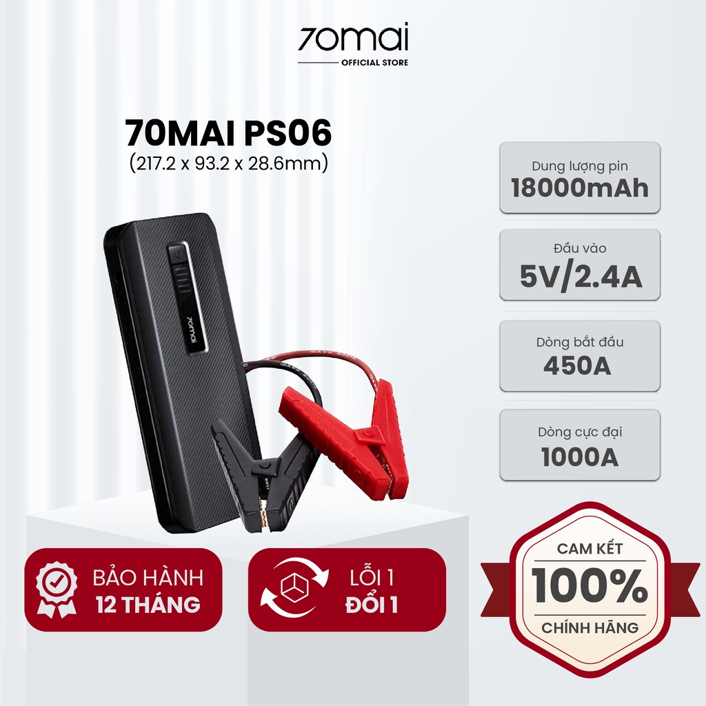 Bộ kích nổ ô tô 70mai MIDRIVE PS06 XIAOMI đa năng pin 18000 mAh