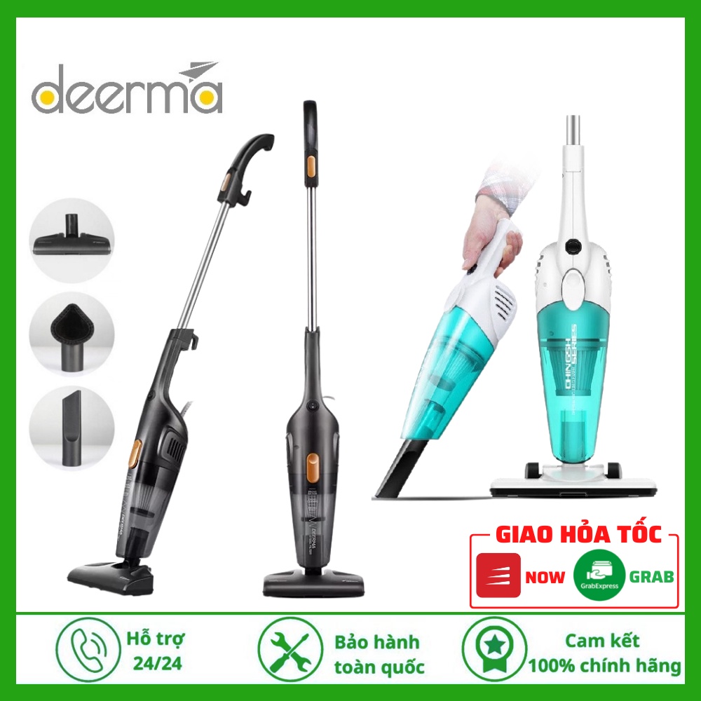 Máy hút bụi cầm tay Deerma DX115C/DX118C 2 trong 1, làm sạch mọi ngóc ngách trong nhà có dây hút giường nệm sofa ô tô