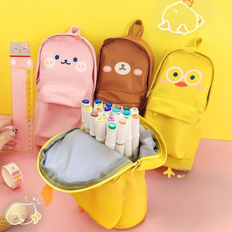 Hộp Bút Đựng Vải To Hình Dạng Cute Vịt Gấu Bút Bi Học Sinh Văn Phòng Phẩm Dễ Thương VPHB15