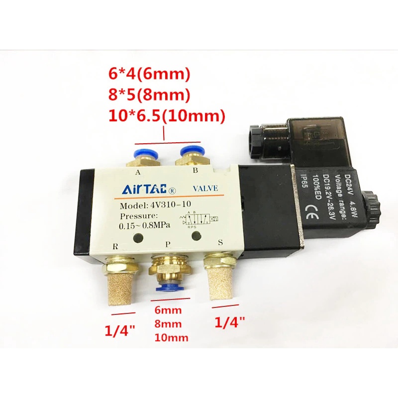 Bộ van điện từ 4v310-10 sẵn chân hơi