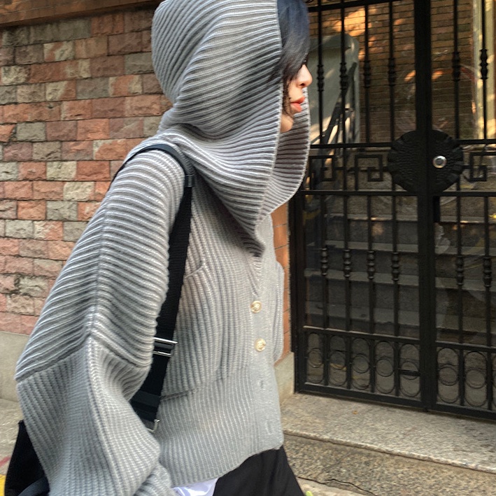 SUXI Áo Khoác Cardigan Dệt Kim Tay Dài Dáng Rộng Màu Sắc Thanh Lịch Cho Phái Nữ