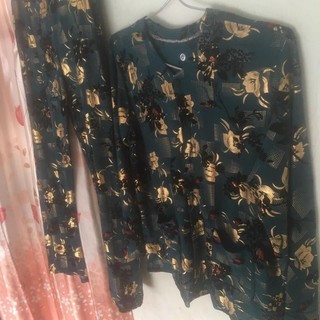 Bộ Thun Gấm Nhung Hoa Cài Nút Cho Bà
