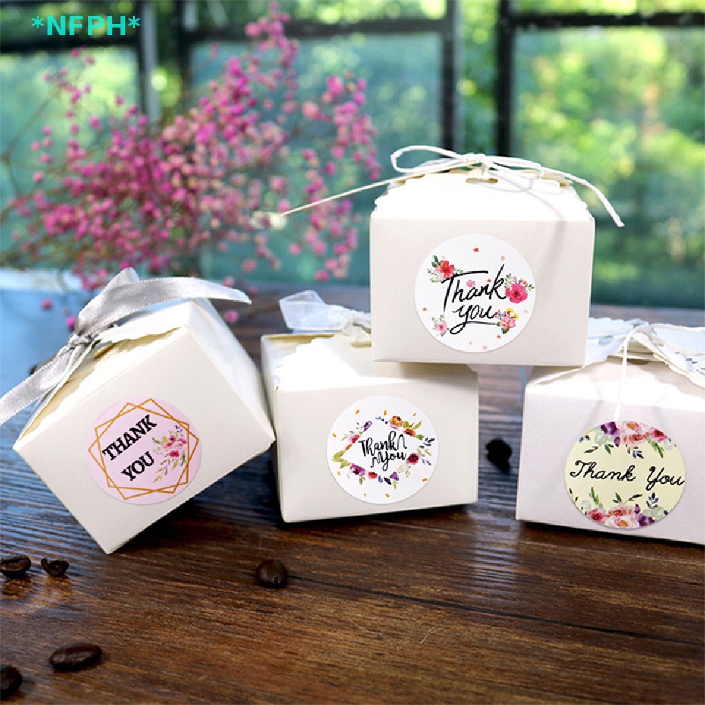 Cuộn 500 Miếng Dán Hình Tròn In Chữ Thank You Độc Đáo Dùng Trang Trí Tiệc Mới