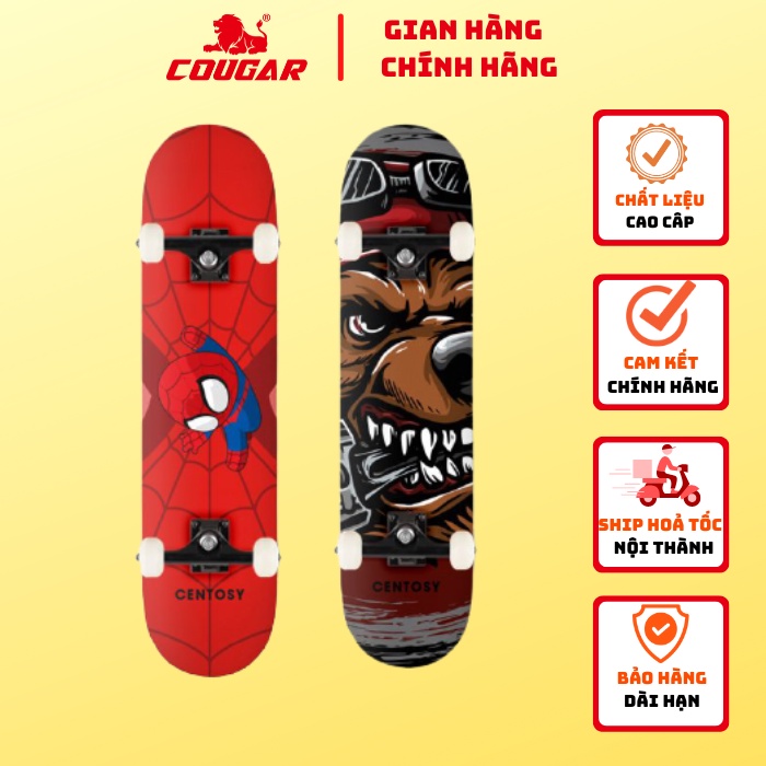 Ván Trượt Cougar- Skateboard Centosy B Chính Hãng,Gỗ Ép 7 Lớp, Phù Hợp Cho Người Mới Chơi