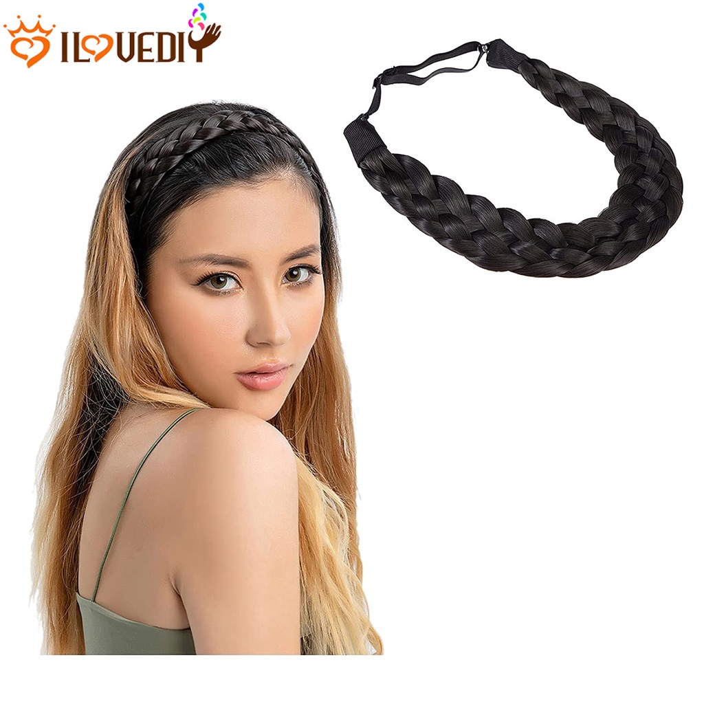 [Hot] Tóc Giả Thắt Bím Bằng Sợi Tổng Hợp 5 Sợi / Tóc Giả Rộng Cổ Điển