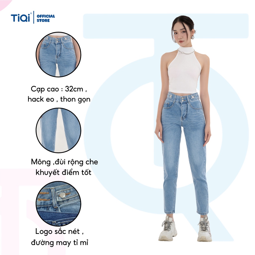 Quần Jean Baggy Nữ Màu Xanh Cao Cấp Tiqi Jeans B1-160