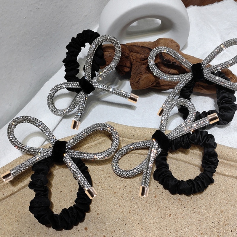 Dây Cột Tóc Nhung Co Giãn Đính Đá Lấp Lánh