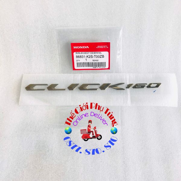 Tem chữ nổi Click 160  Zin Honda Thái Lan - 86831-K2S-T00ZC/ 86831-K2S-T00ZB
